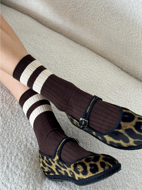 Le Bon Shoppe - Her Socks - Varsity - Espresso