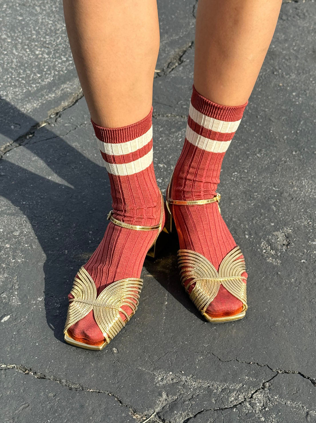 Le Bon Shoppe - Her Socks - Varsity - Tandoori