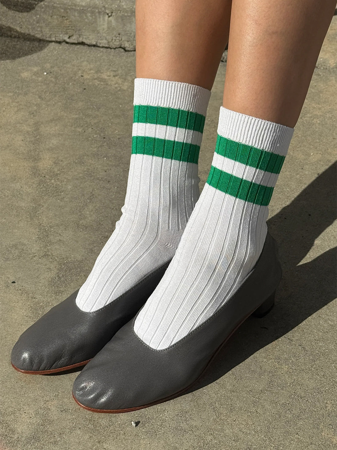 Le Bon Shoppe - Her Socks - Varsity - White Kelly