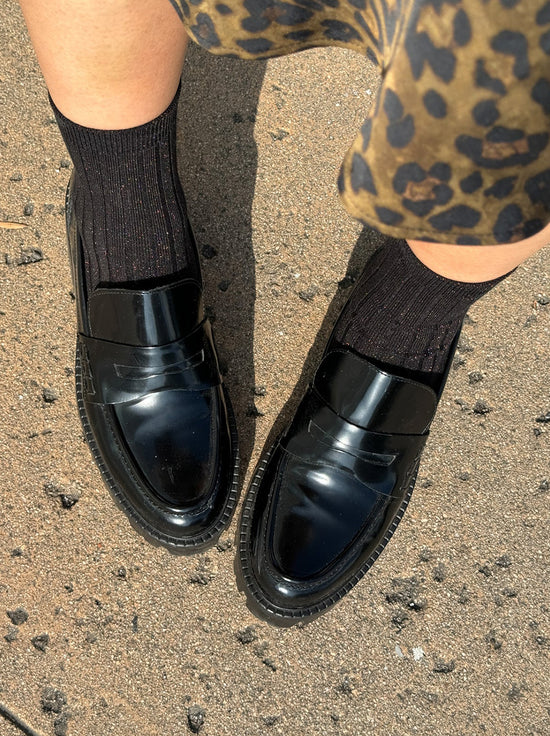 Le Bon Shoppe - Her Socks - Glitter - Copper Black