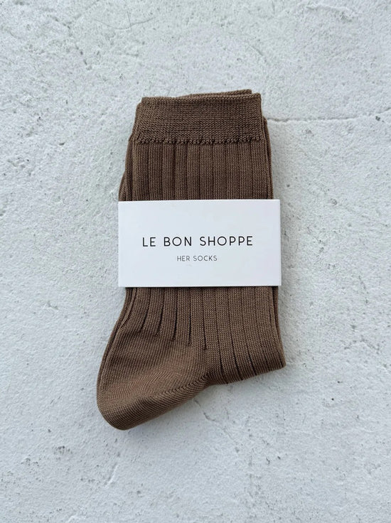 Le Bon Shoppe - Her Socks - MCC Rib - Dark Tan