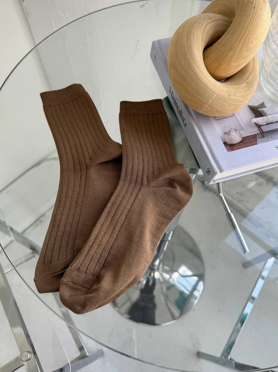 Le Bon Shoppe - Her Socks - MCC Rib - Dark Tan