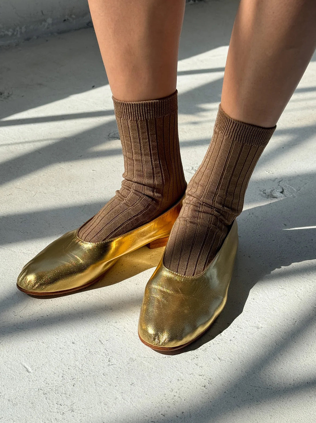 Le Bon Shoppe - Her Socks - MCC Rib - Dark Tan