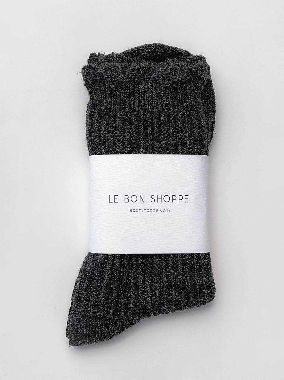 Le Bon Shoppe - Linen Scallop Socks - Charcoal