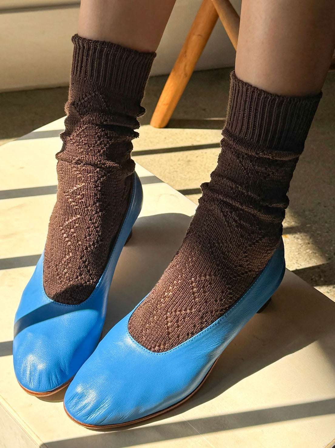 Le Bon Shoppe - Modal Eyelet Socks - Brown