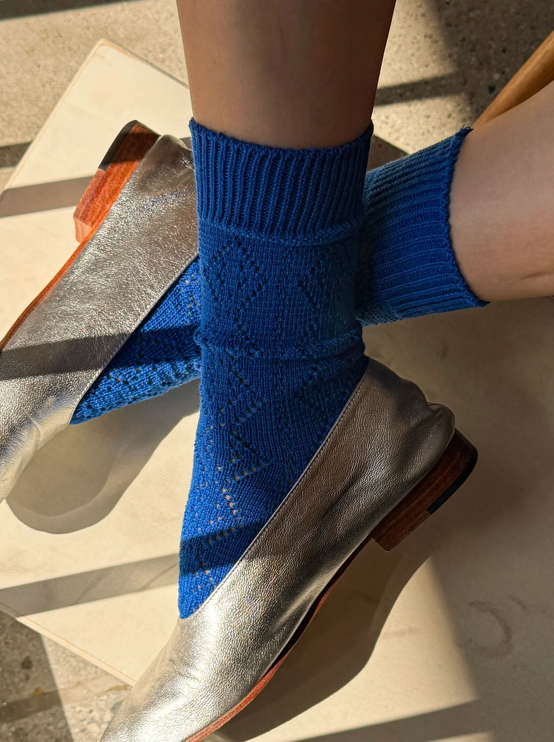 Le Bon Shoppe - Modal Eyelet Socks - Cobalt