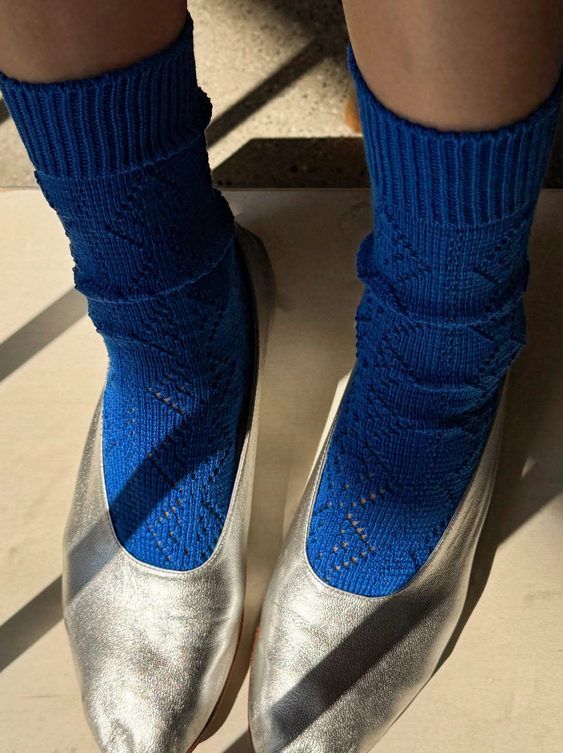 Le Bon Shoppe - Modal Eyelet Socks - Cobalt