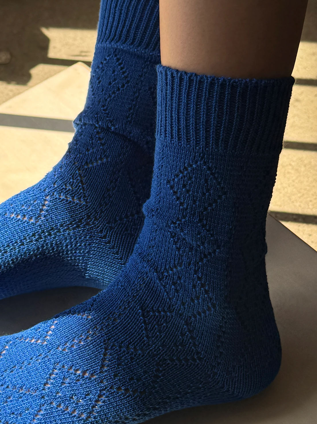 Le Bon Shoppe - Modal Eyelet Socks - Cobalt