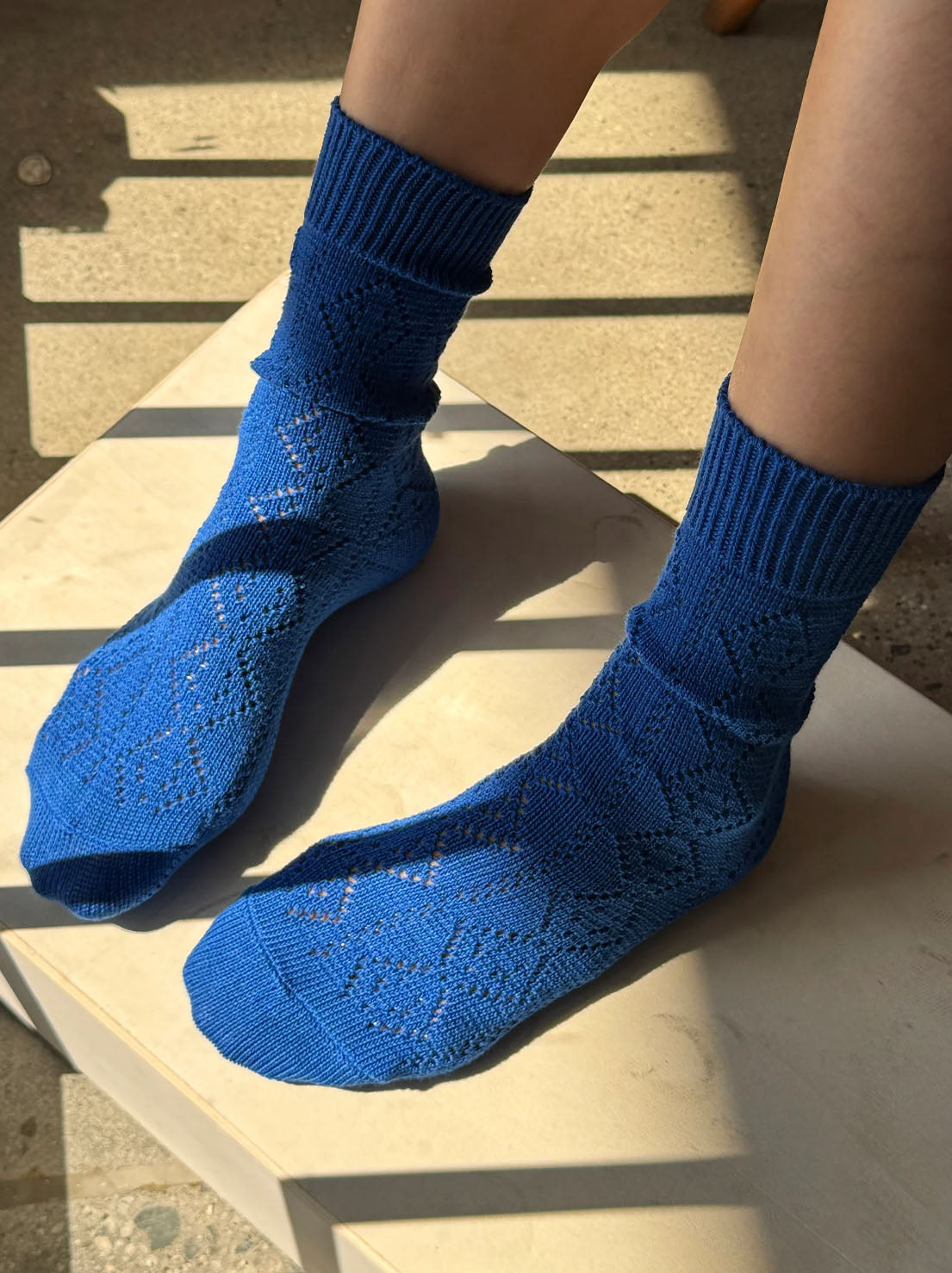 Le Bon Shoppe - Modal Eyelet Socks - Cobalt