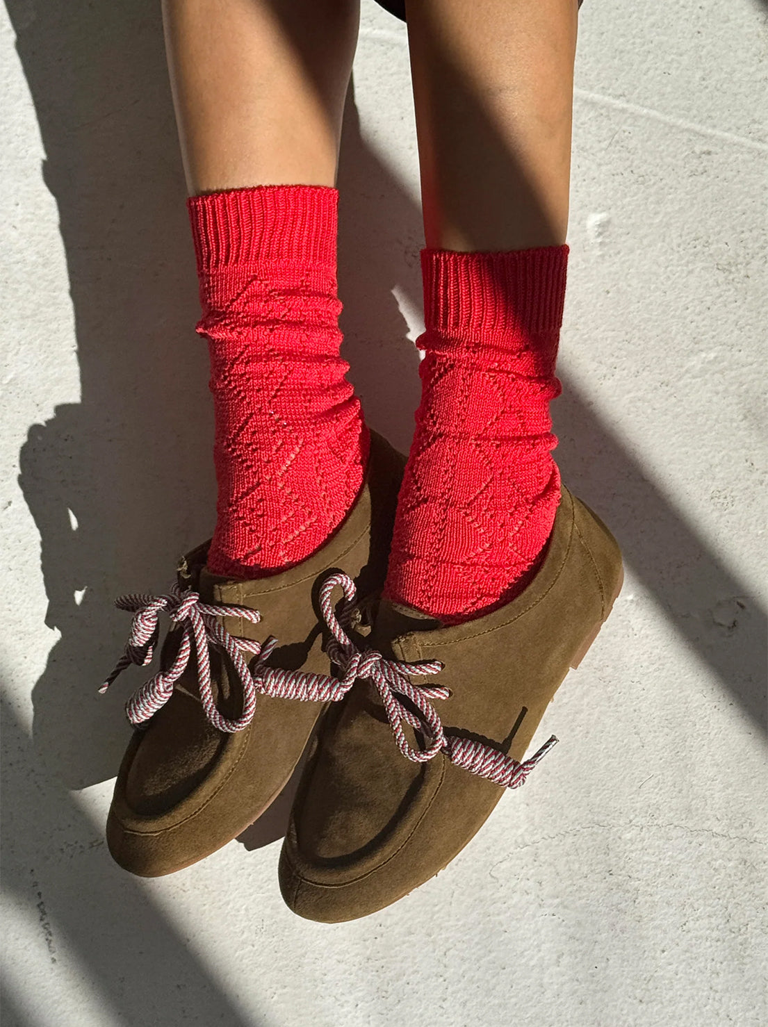 Le Bon Shoppe - Modal Eyelet Socks - Poppy Red