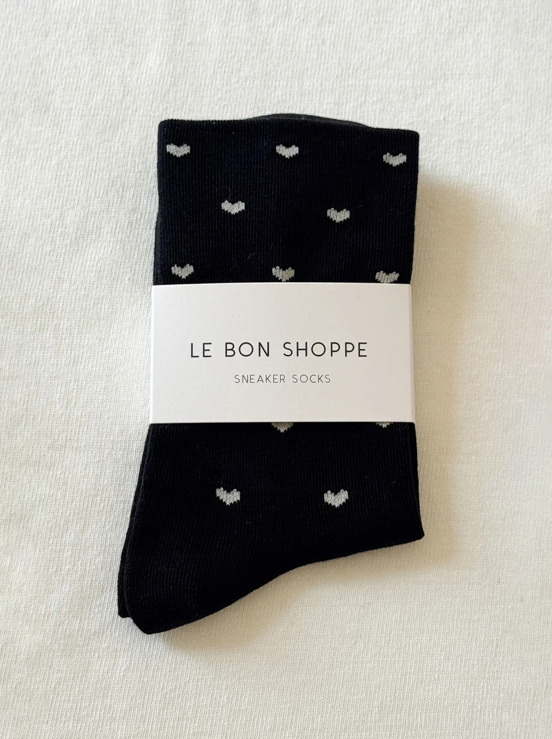 Le Bon Shoppe - Sneaker Socks - Heart - Black/Cream