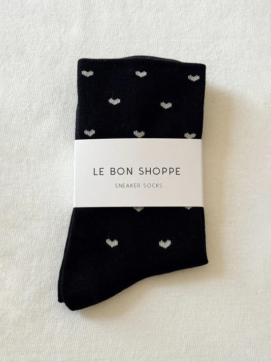 Le Bon Shoppe - Sneaker Socks - Heart - Black/Cream