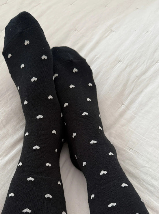 Le Bon Shoppe - Sneaker Socks - Heart - Black/Cream