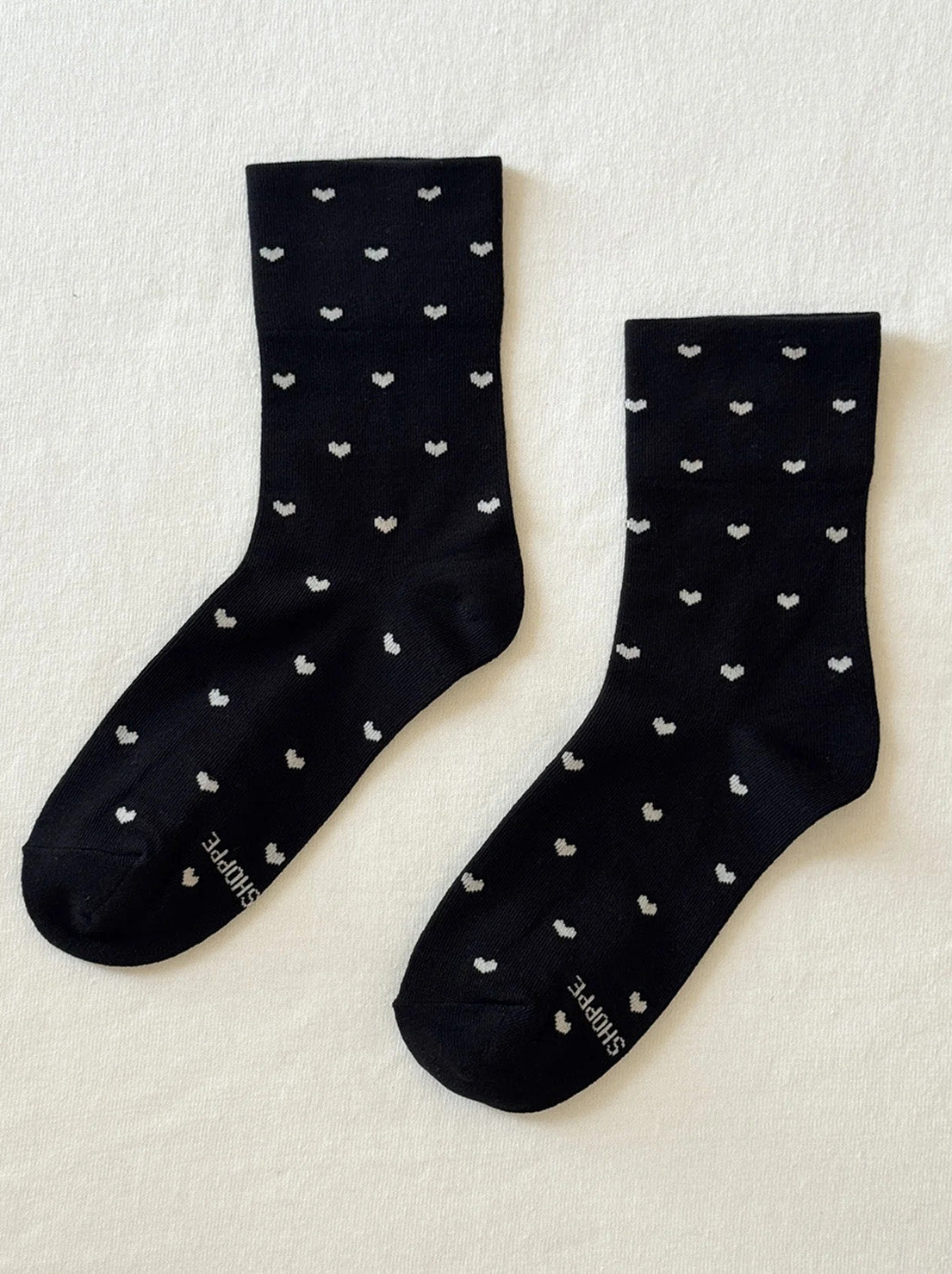 Le Bon Shoppe - Sneaker Socks - Heart - Black/Cream