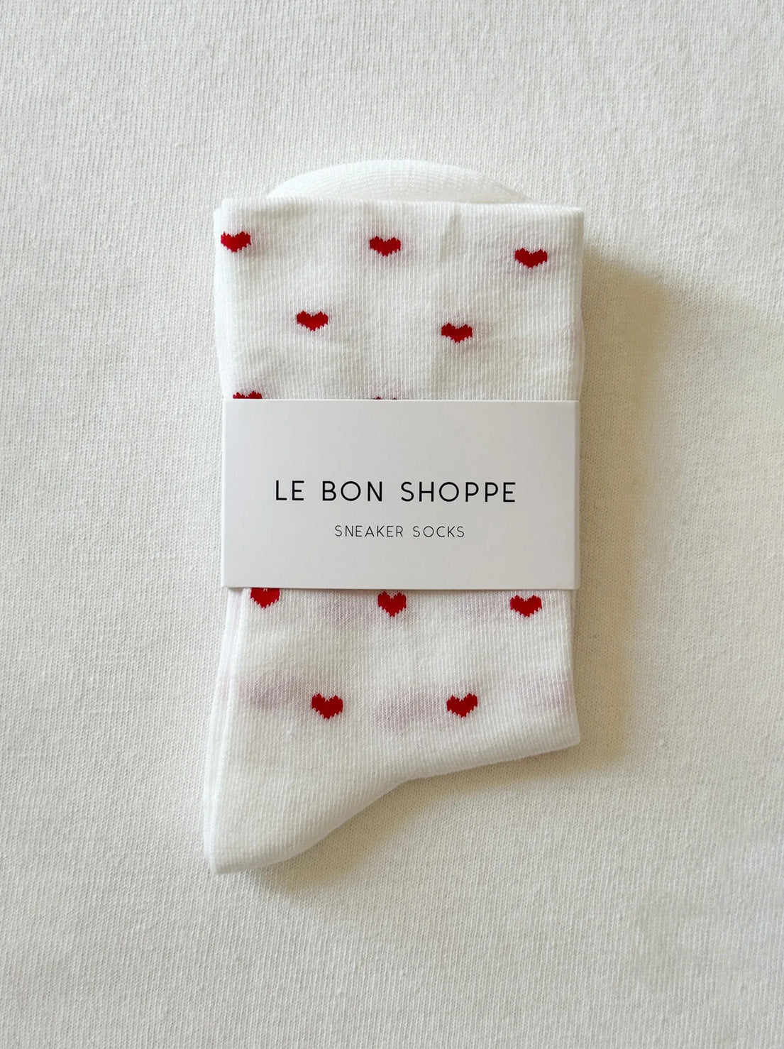 Le Bon Shoppe - Sneaker Socks - Heart - White/Red