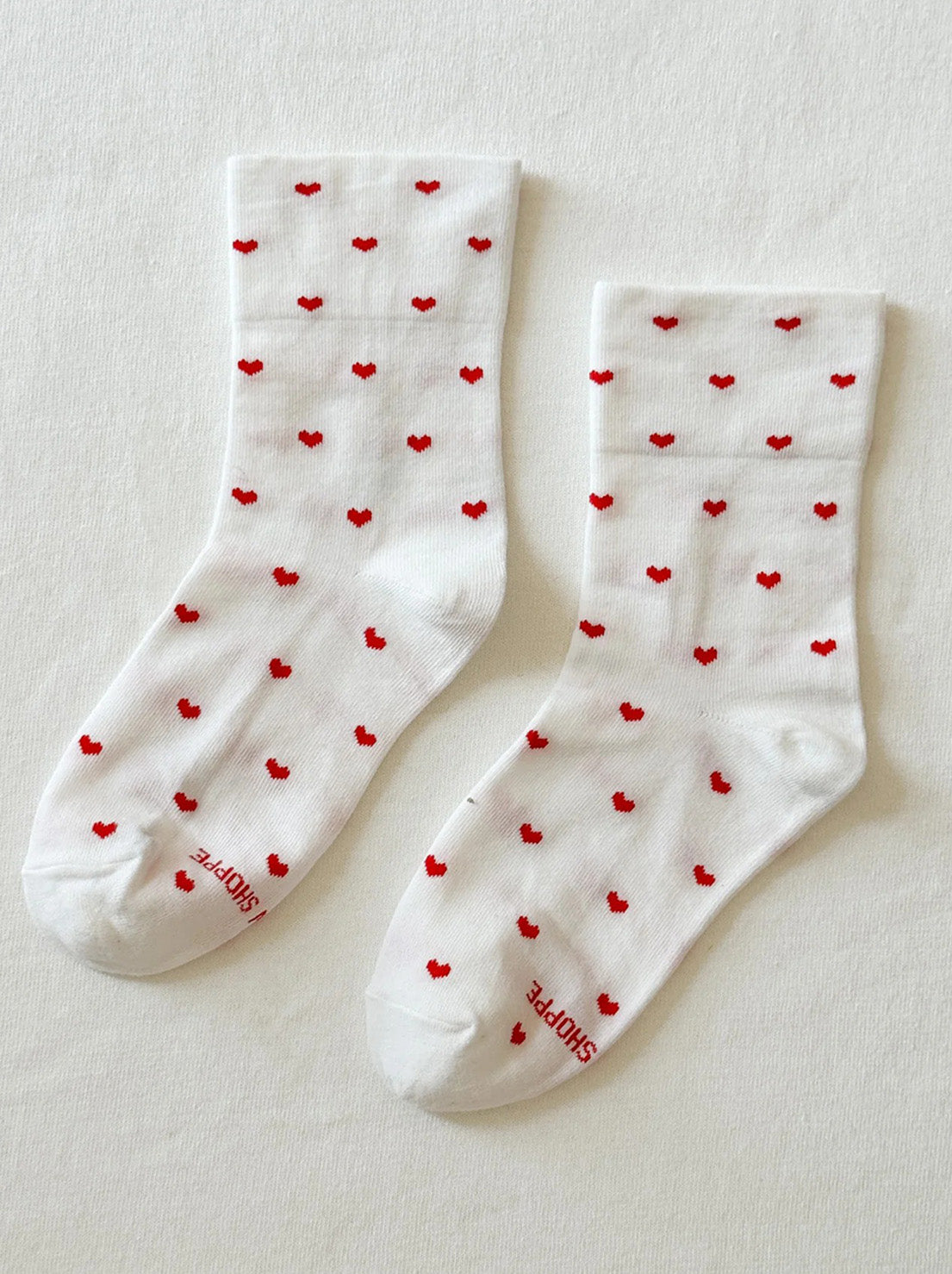 Le Bon Shoppe - Sneaker Socks - Heart - White/Red