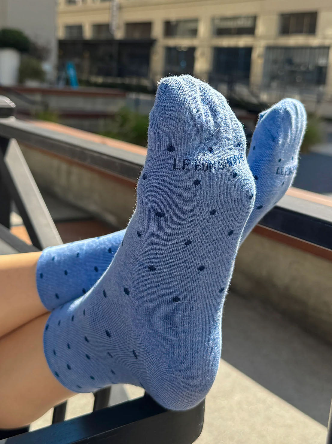 Le Bon Shoppe - Sneaker Socks - Polka Dot - Blue/Navy