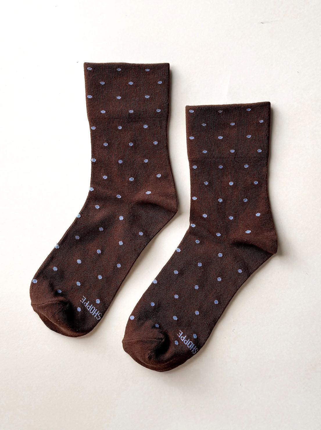 Le Bon Shoppe - Sneaker Socks - Polka Dot - Cacao/Blue
