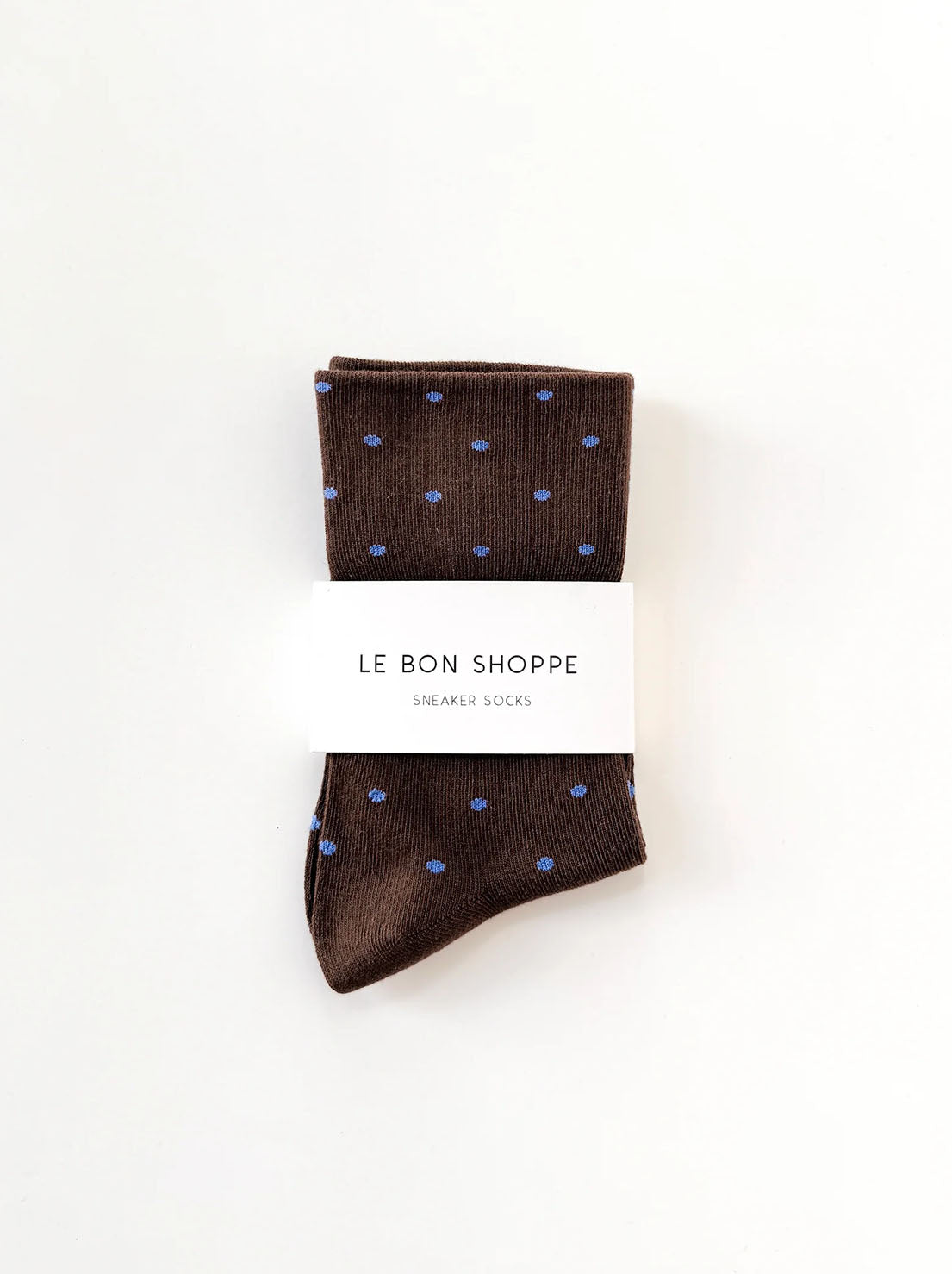 Le Bon Shoppe - Sneaker Socks - Polka Dot - Cacao/Blue