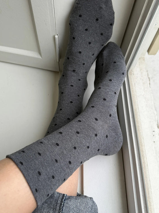 Le Bon Shoppe - Sneaker Socks - Polka Dot - Charcoal/Black