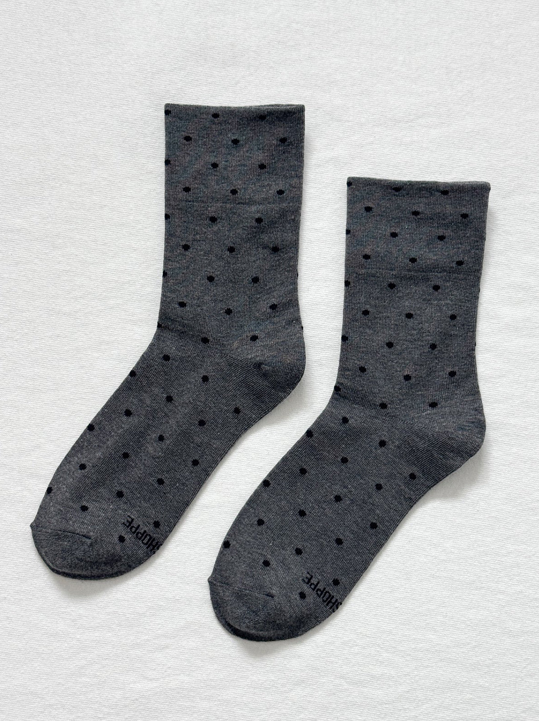 Le Bon Shoppe - Sneaker Socks - Polka Dot - Charcoal/Black