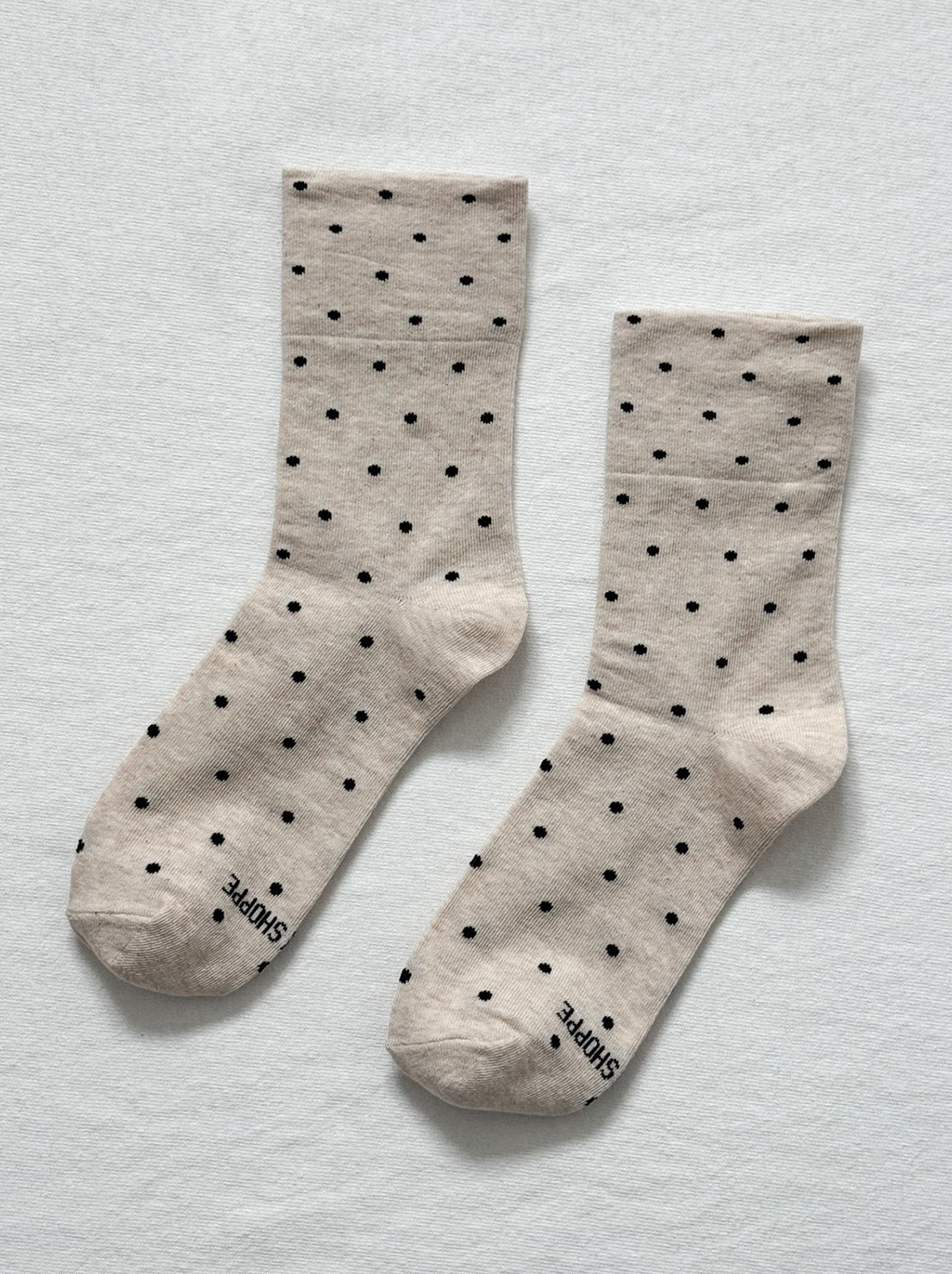 Le Bon Shoppe - Sneaker Socks - Polka Dot - Oatmeal/Black