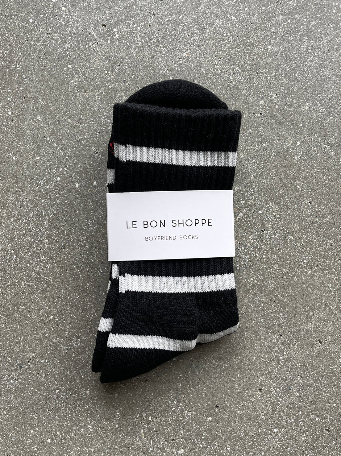 Le Bon Shoppe - Striped Boyfriend Socks - Black Stripe