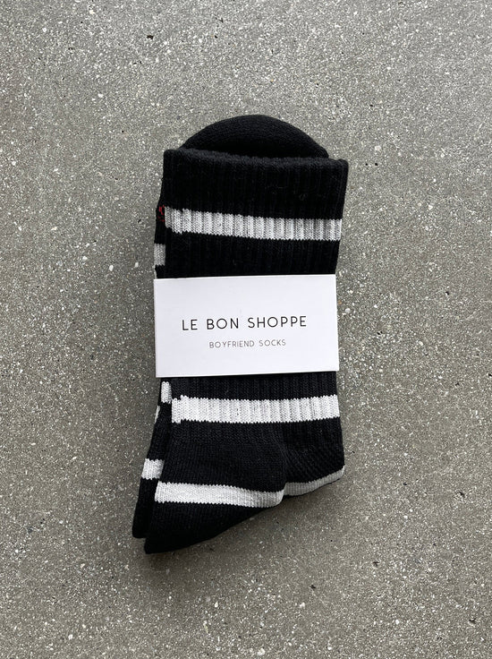Le Bon Shoppe - Striped Boyfriend Socks - Black Stripe