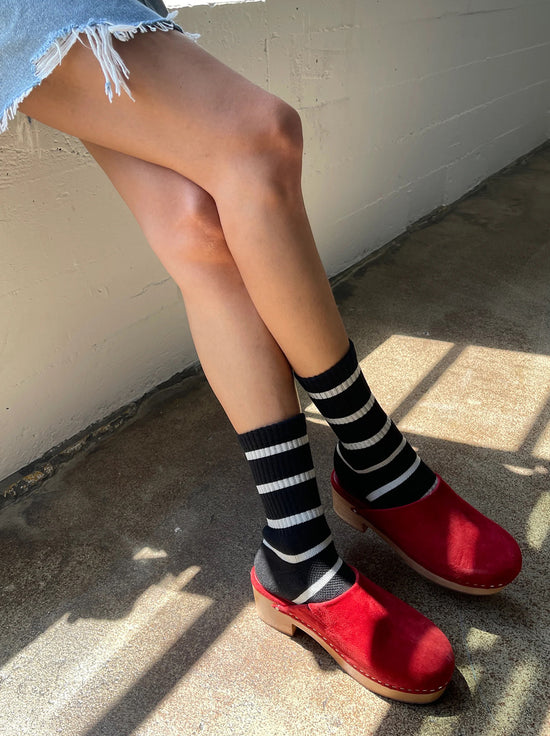 Le Bon Shoppe - Striped Boyfriend Socks - Black Stripe