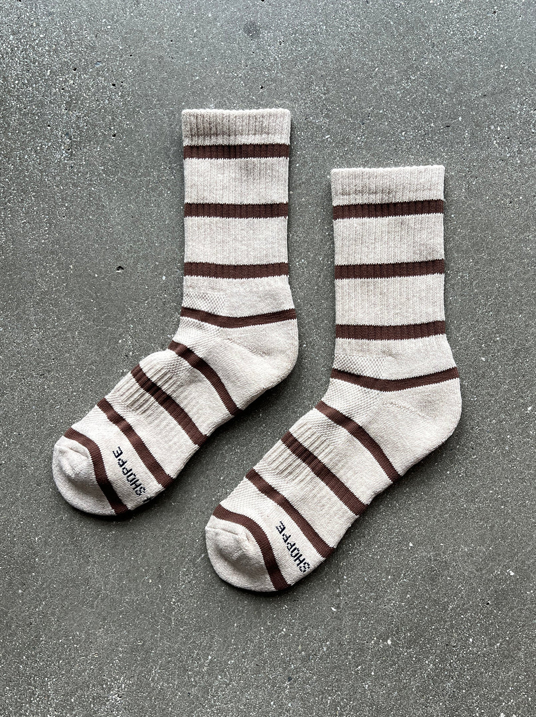 Le Bon Shoppe - Striped Boyfriend Socks - Flax Stripe