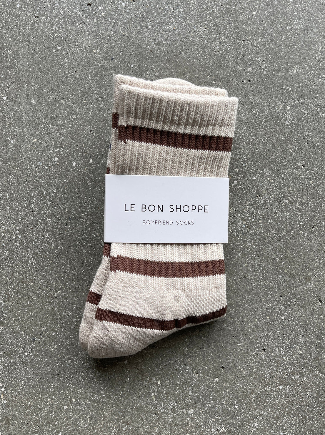 Le Bon Shoppe - Striped Boyfriend Socks - Flax Stripe