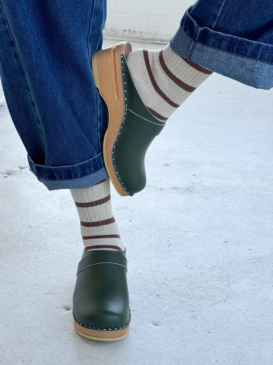 Le Bon Shoppe - Striped Boyfriend Socks - Flax Stripe
