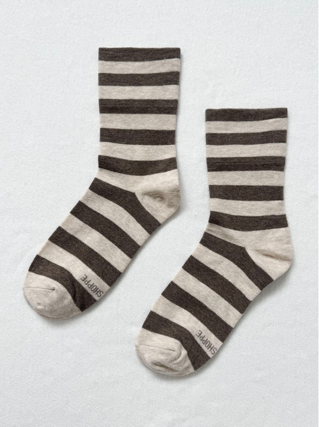 Le Bon Shoppe - Wide Wally Socks - Wide / Brown Stripe