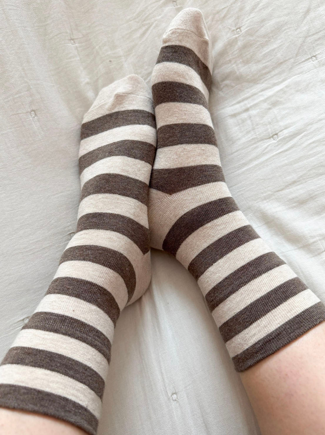 Le Bon Shoppe - Wide Wally Socks - Wide / Brown Stripe