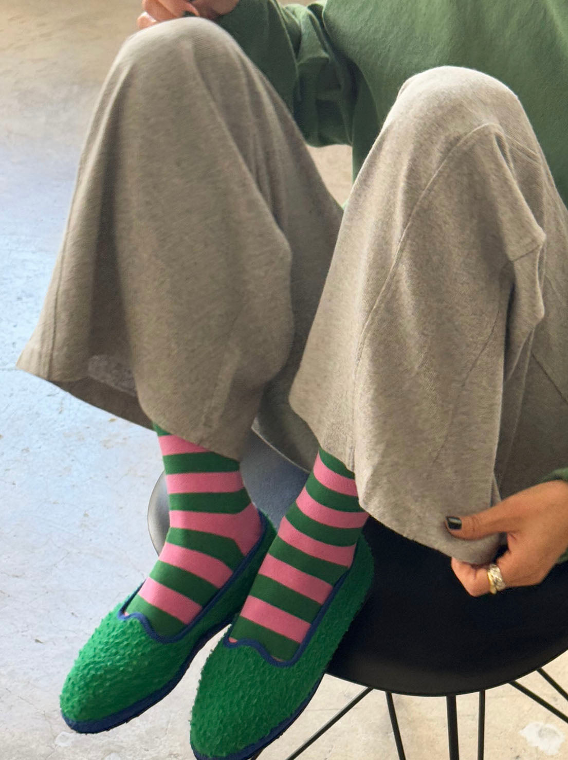 Le Bon Shoppe - Wide Wally Socks - Wide / Pink Green