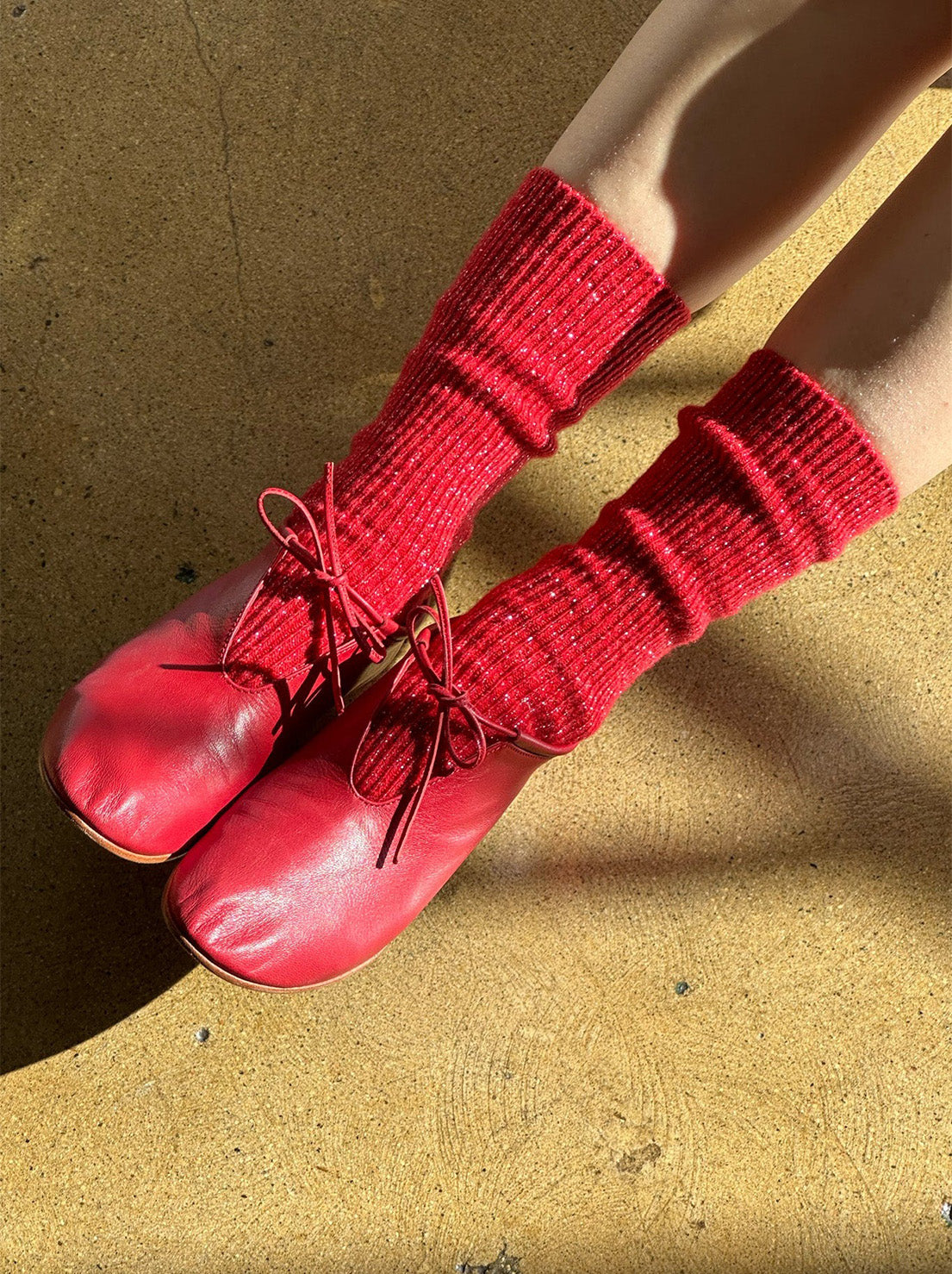 Le Bon Shoppe - Winter Sparkle Socks - Poinsettia