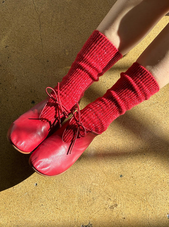 Le Bon Shoppe - Winter Sparkle Socks - Poinsettia