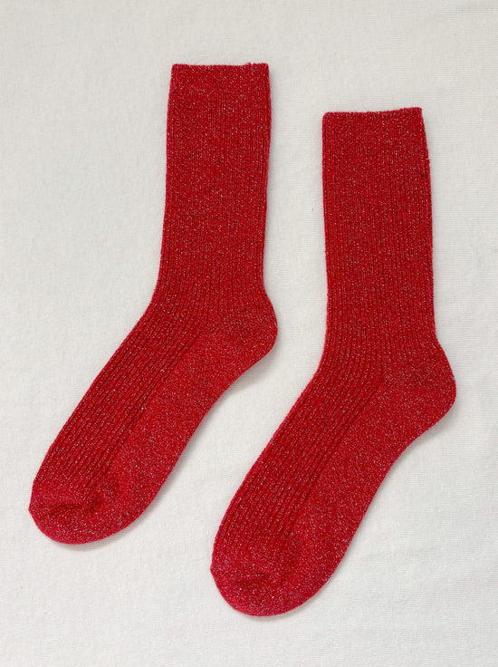 Le Bon Shoppe - Winter Sparkle Socks - Poinsettia