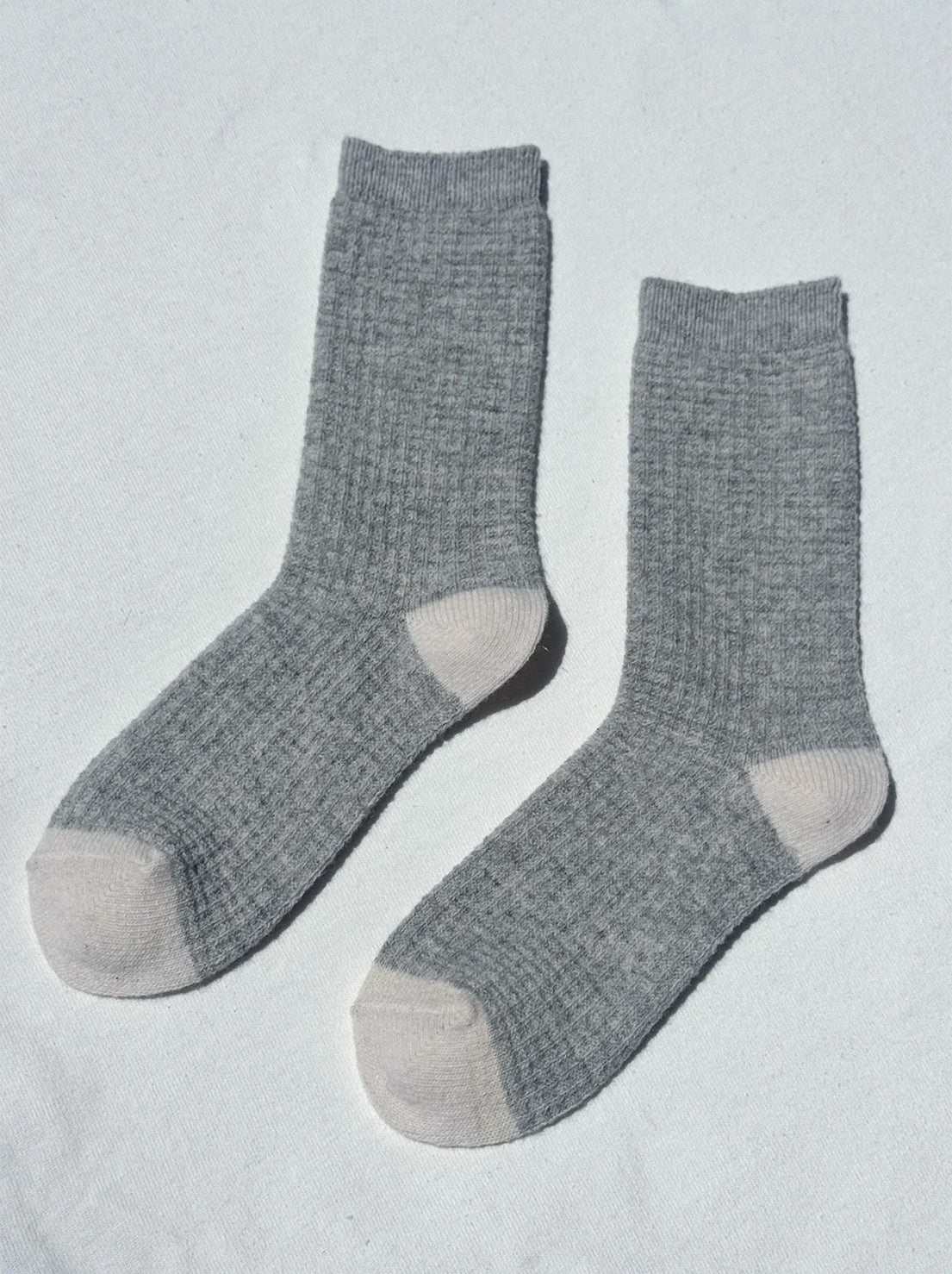 Le Bon Shoppe - Wool Waffled Socks - Stone / Cream