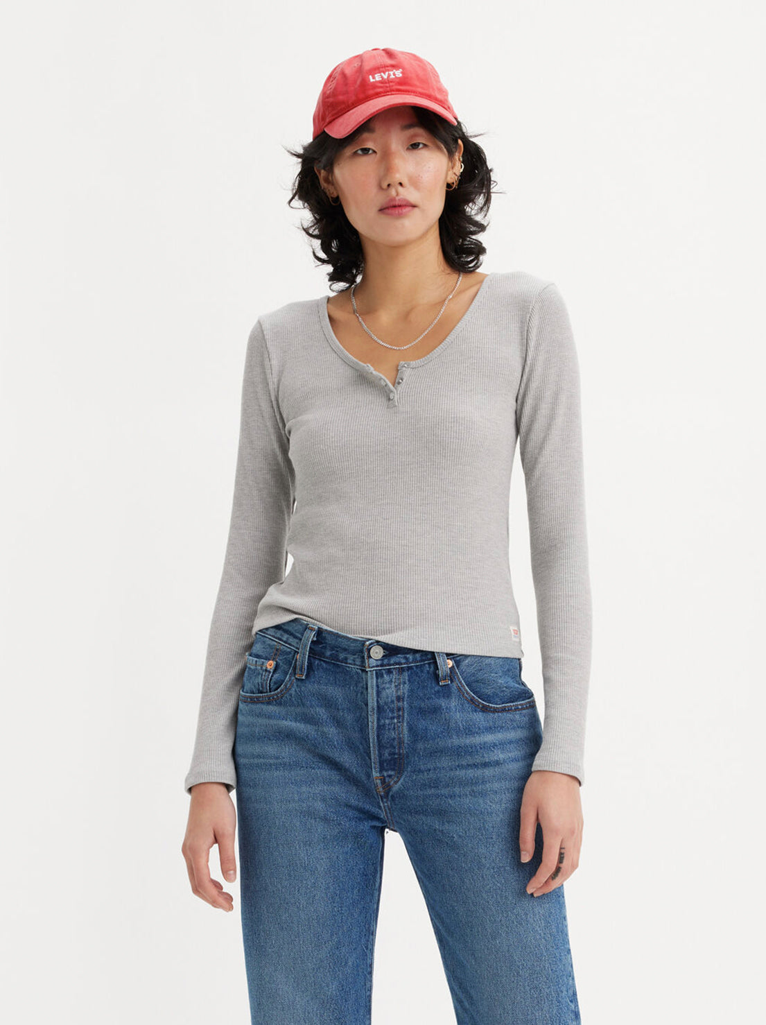 Levi's - Dry Goods Waffle Henley - Starstruck Heather Grey