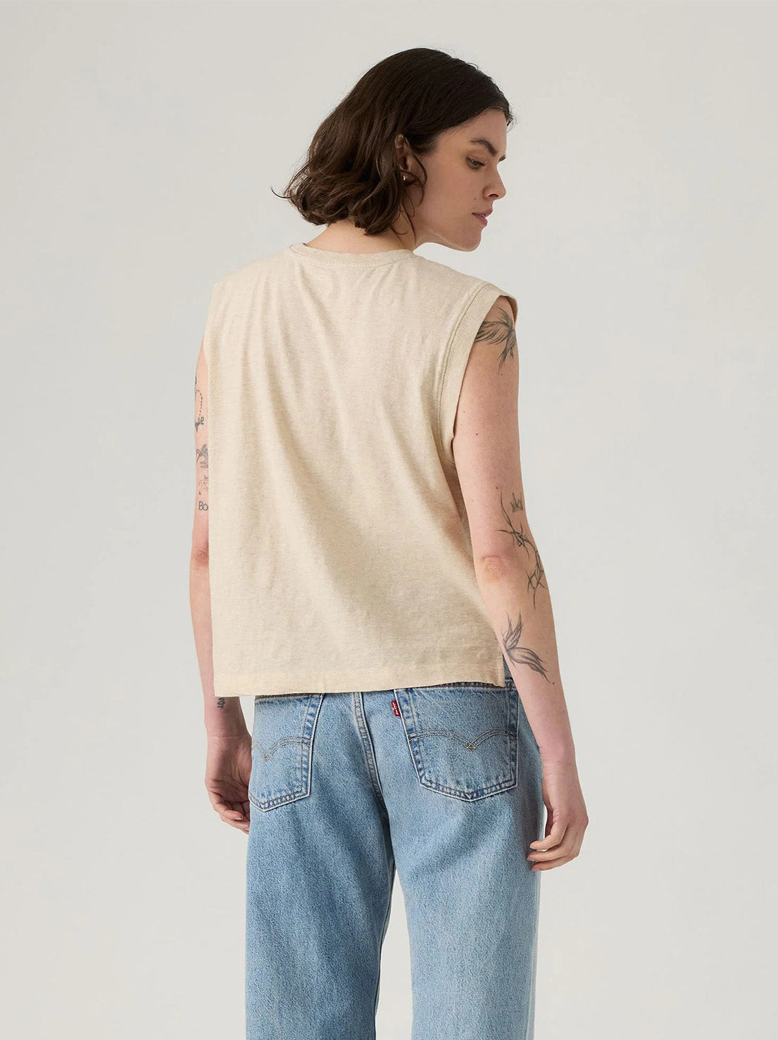 Levi's - Graphic Boxy Tank - Faded Cowboy Oatmeal Heather