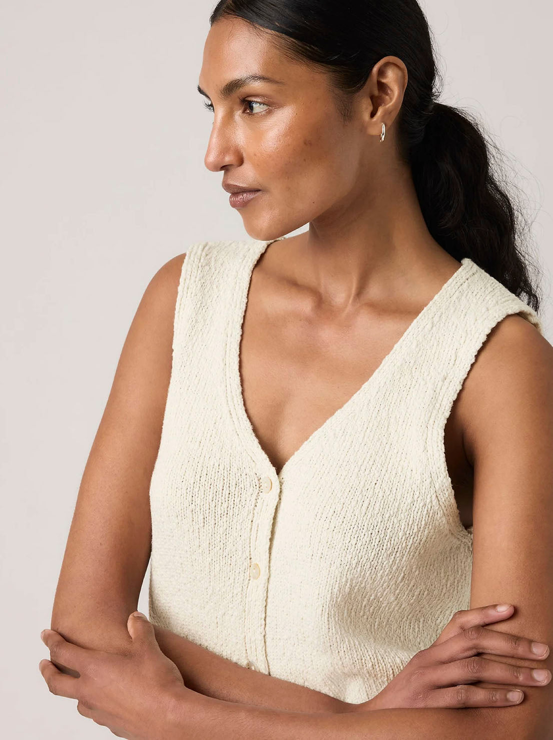 Levi's - Helen Mini Boucle Vest - Tofu Cotton