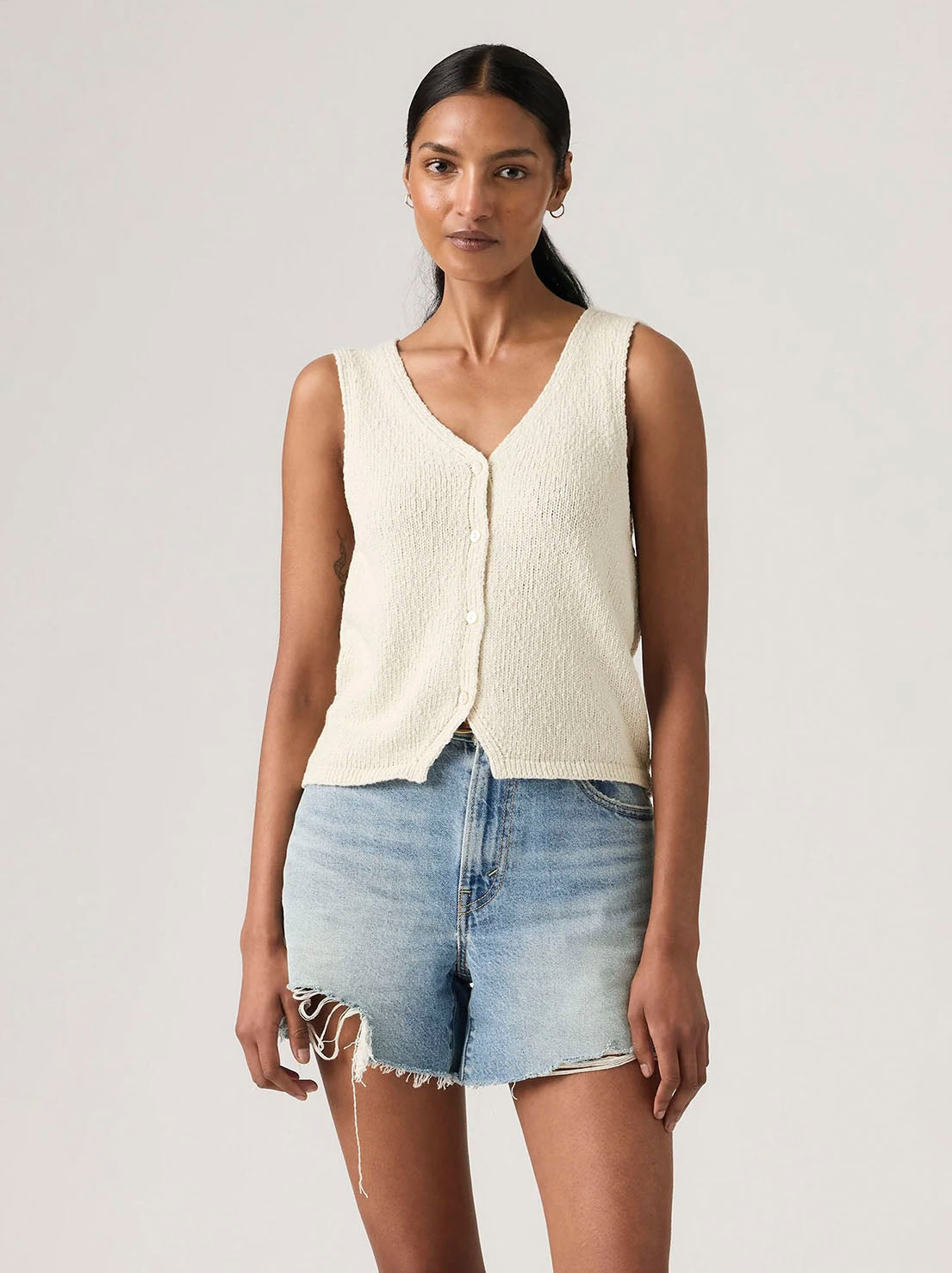 Levi's - Helen Mini Boucle Vest - Tofu Cotton