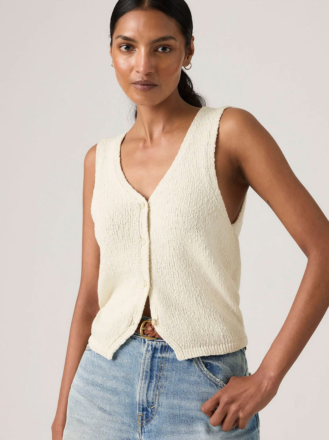 Levi's - Helen Mini Boucle Vest - Tofu Cotton