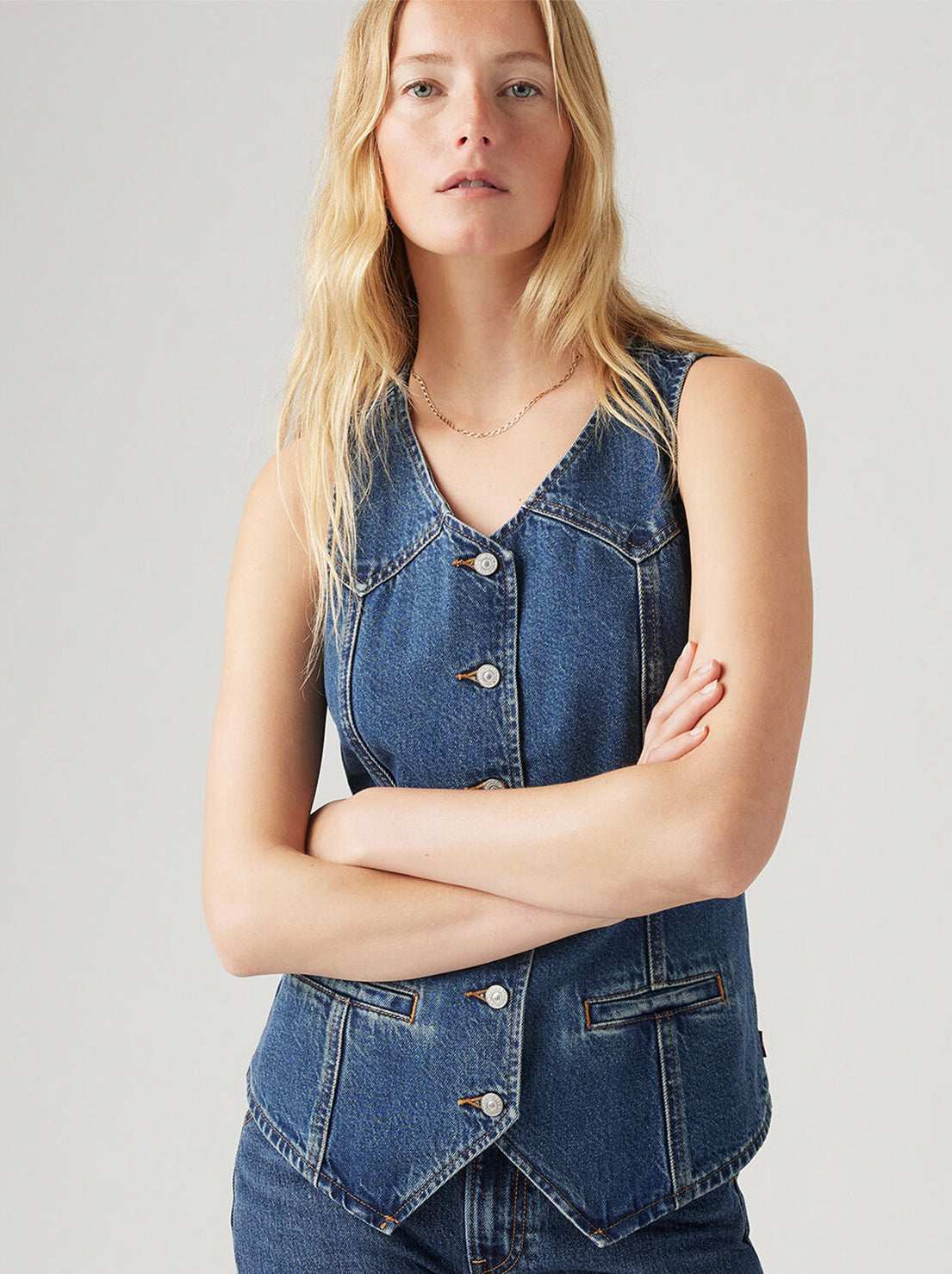 Levis black denim vest best sale