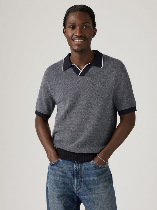 Levi's - Skipper Knit Polo - Birds Eye Stitch Jet Black