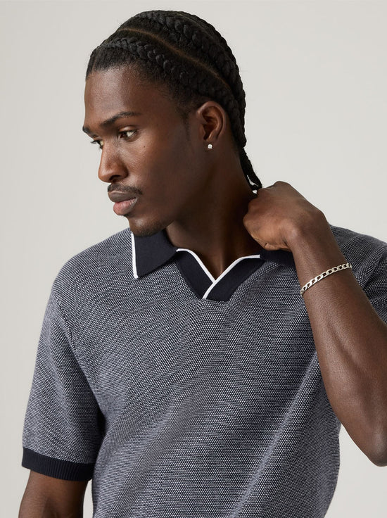 Levi's - Skipper Knit Polo - Birds Eye Stitch Jet Black