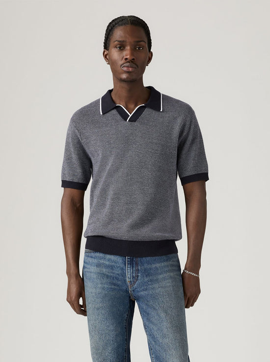 Levi's - Skipper Knit Polo - Birds Eye Stitch Jet Black