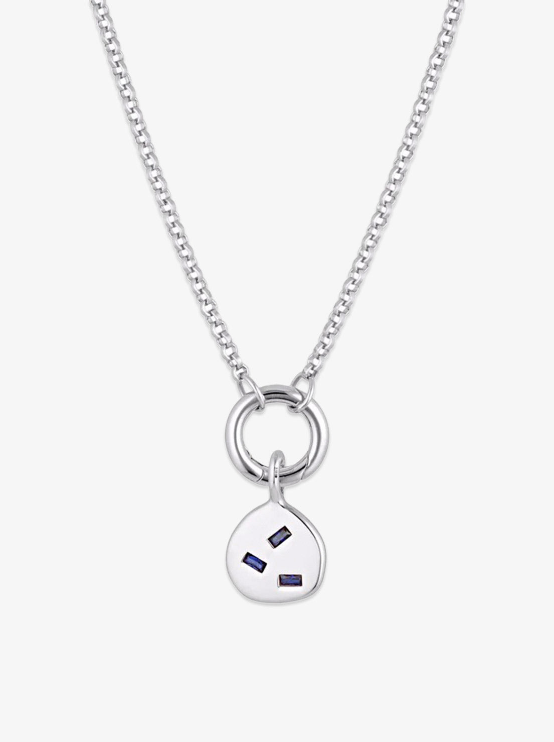 Linda Tahija - Cascade Belcher Chain Necklace - Created Sapphire - Sterling Silver