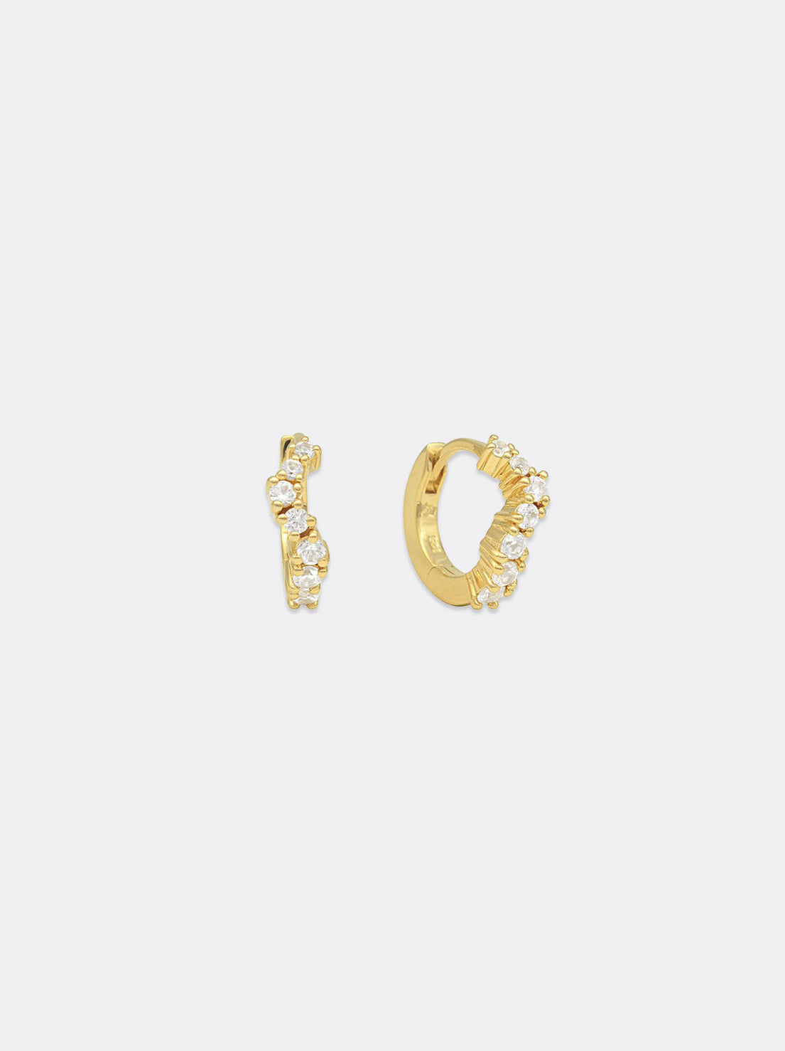 Linda Tahija - Ebb Huggie Earrings - Gold Plated / Lab Grown Sapphire